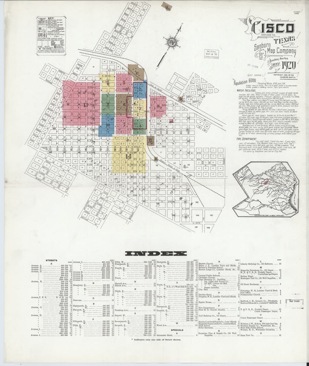 Cisco, Texas - 1920 Sanborn Map
