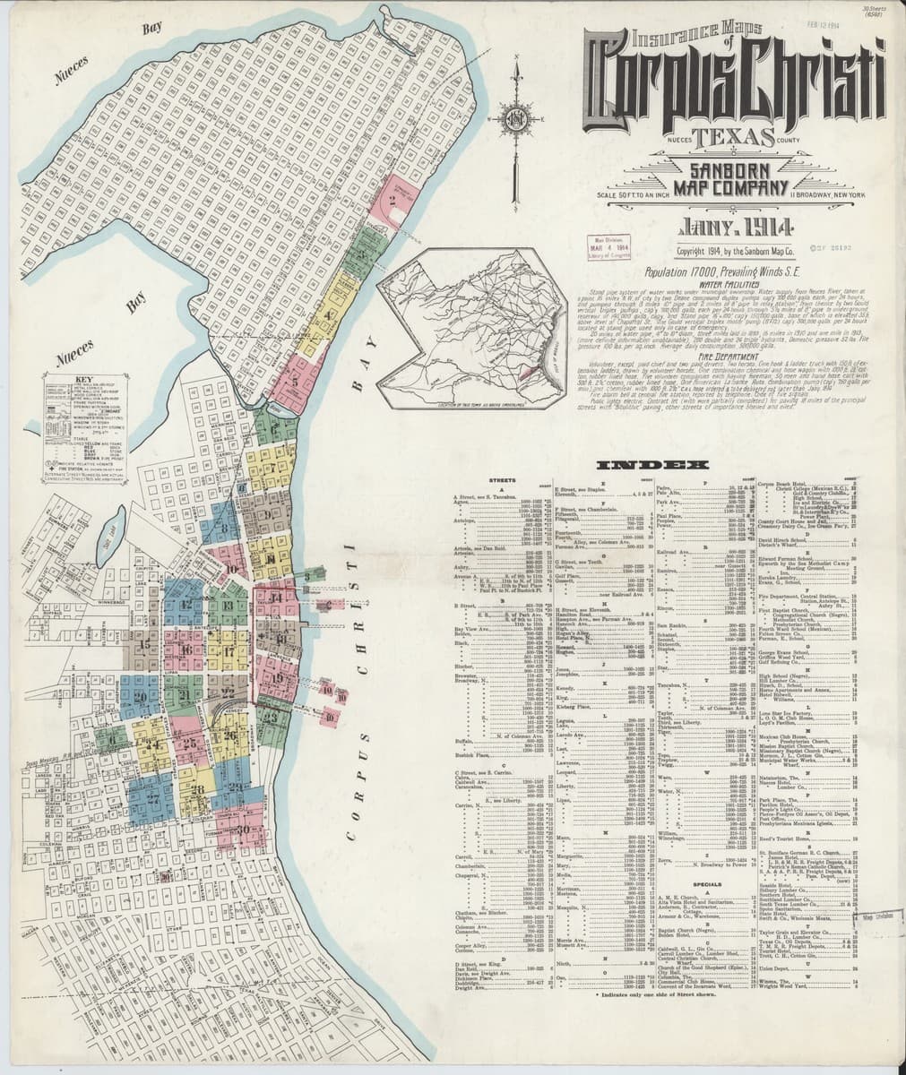 Corpus Christi, Texas - 1914 Sanborn Map