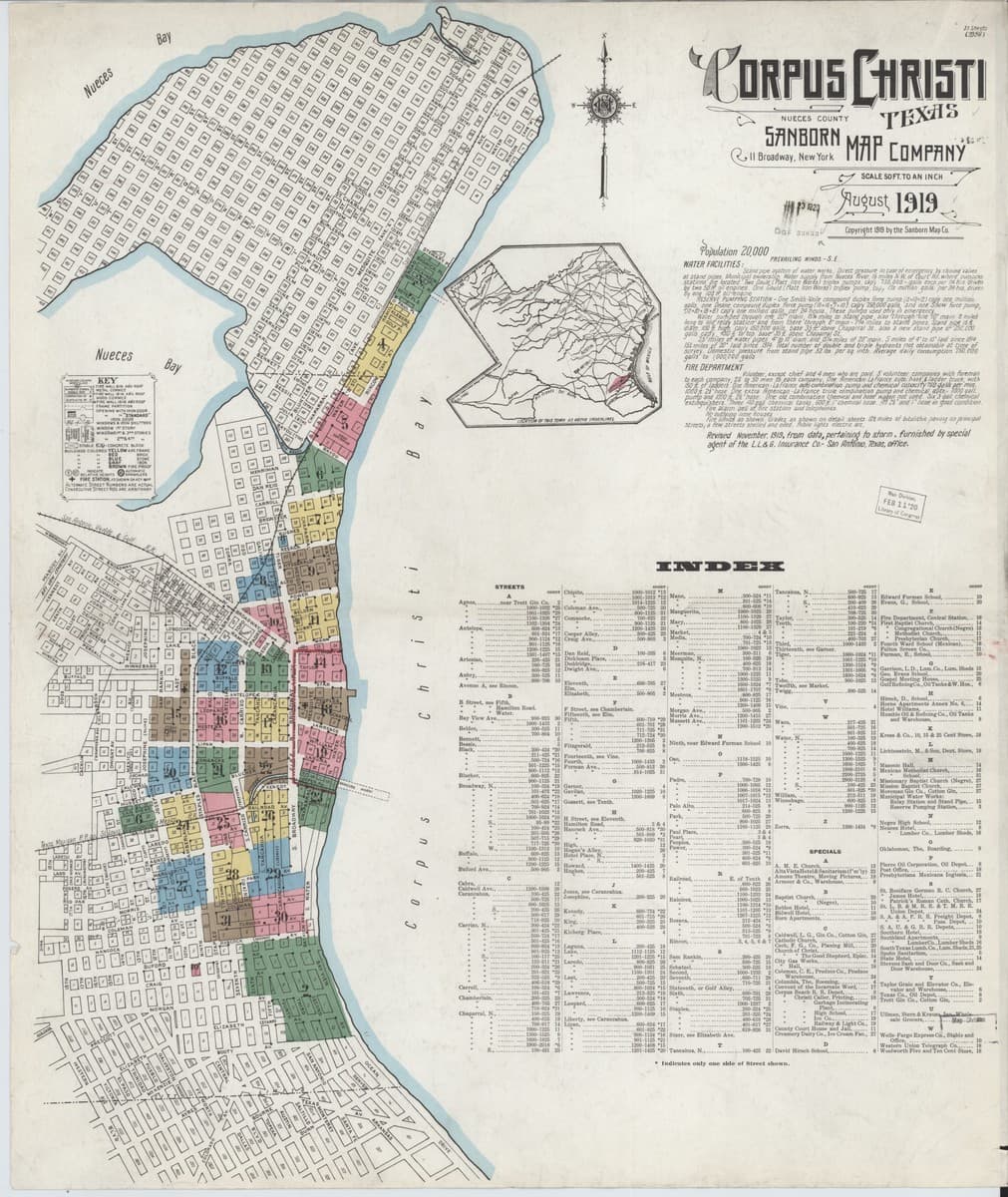 Corpus Christi, Texas - 1919 Sanborn Map