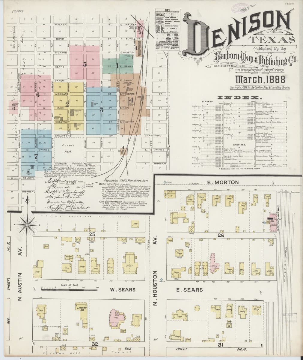 Denison, Texas - 1888 Sanborn Map
