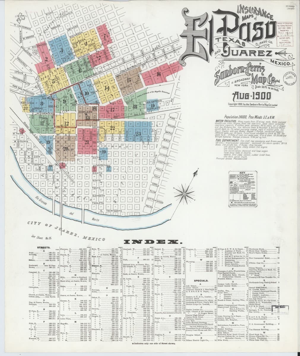 El Paso, Texas - 1900 Sanborn Map