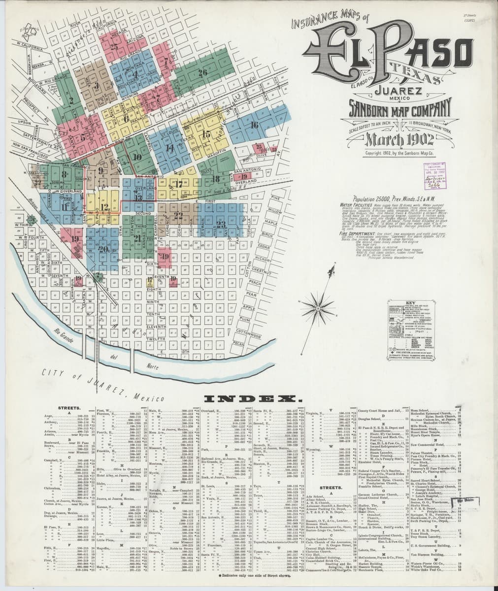 El Paso, Texas - 1902 Sanborn Map