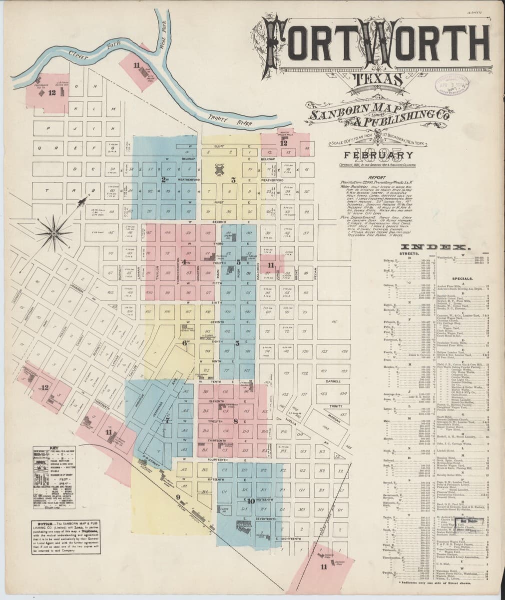 Fort Worth, Texas - 1885 Sanborn Map