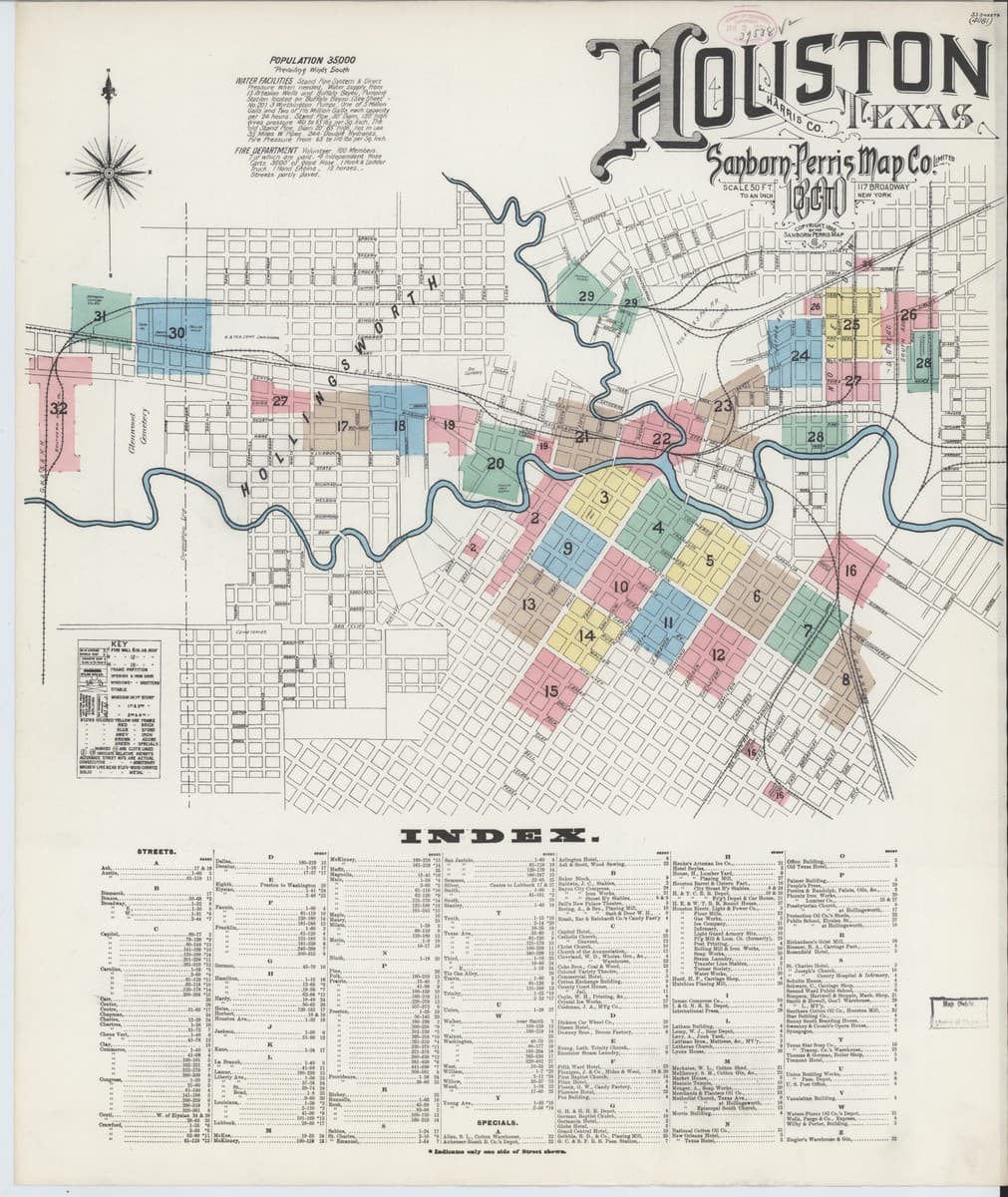 Houston, Texas - 1890 Sanborn Map