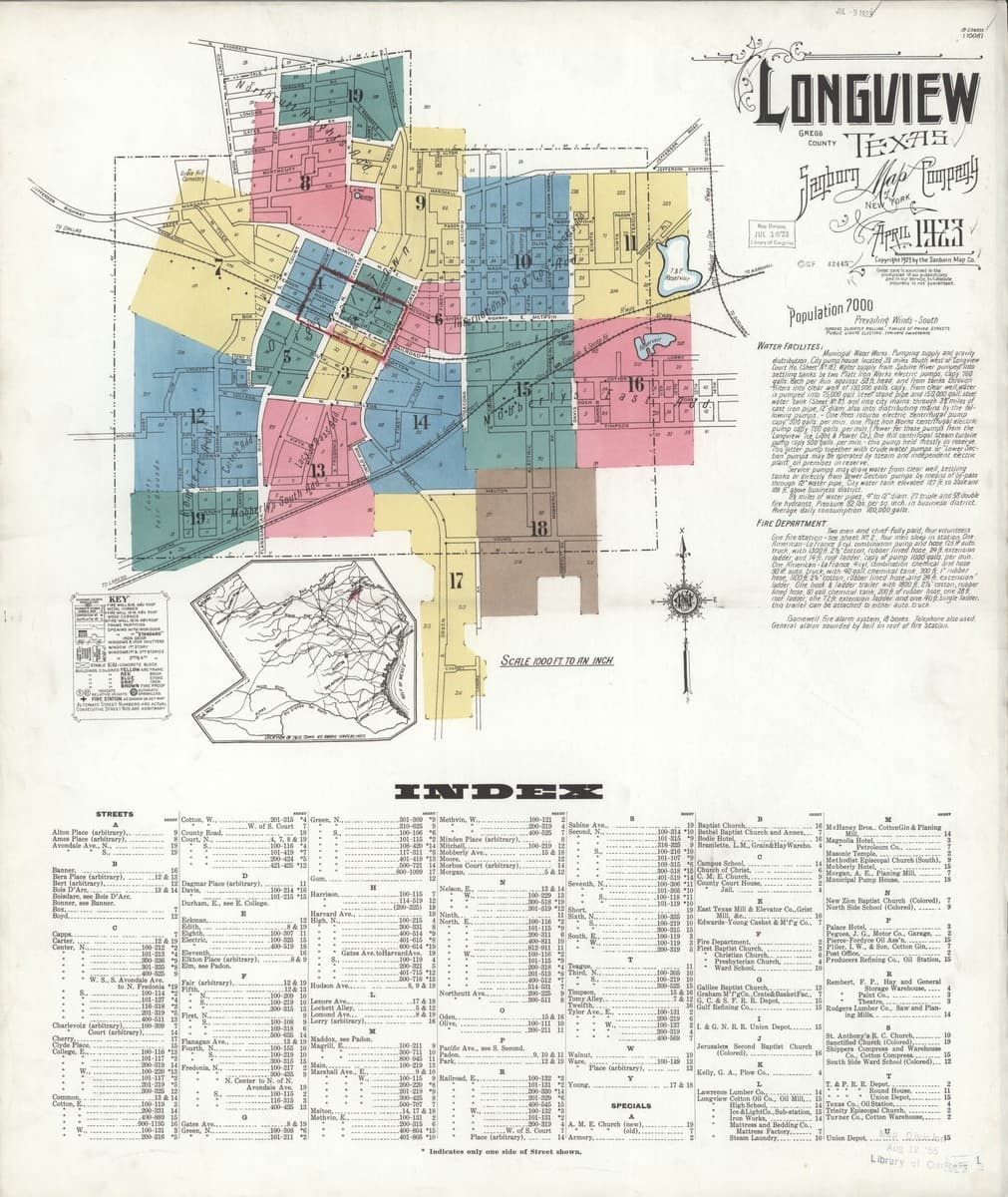 Longview, Texas - 1923 Sanborn Map