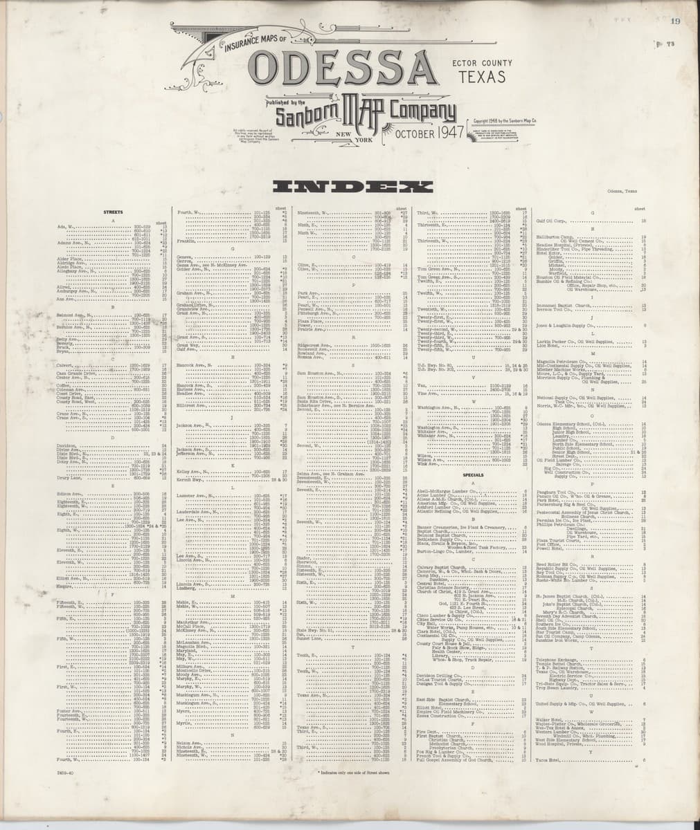 Odessa, Texas - 1947 Sanborn Map