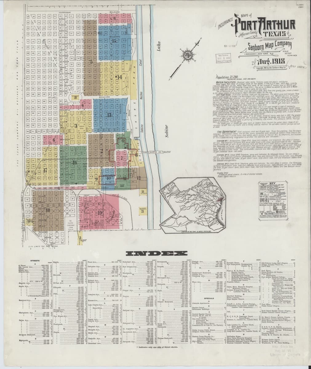 Port Arthur, Texas - 1918 Sanborn Map