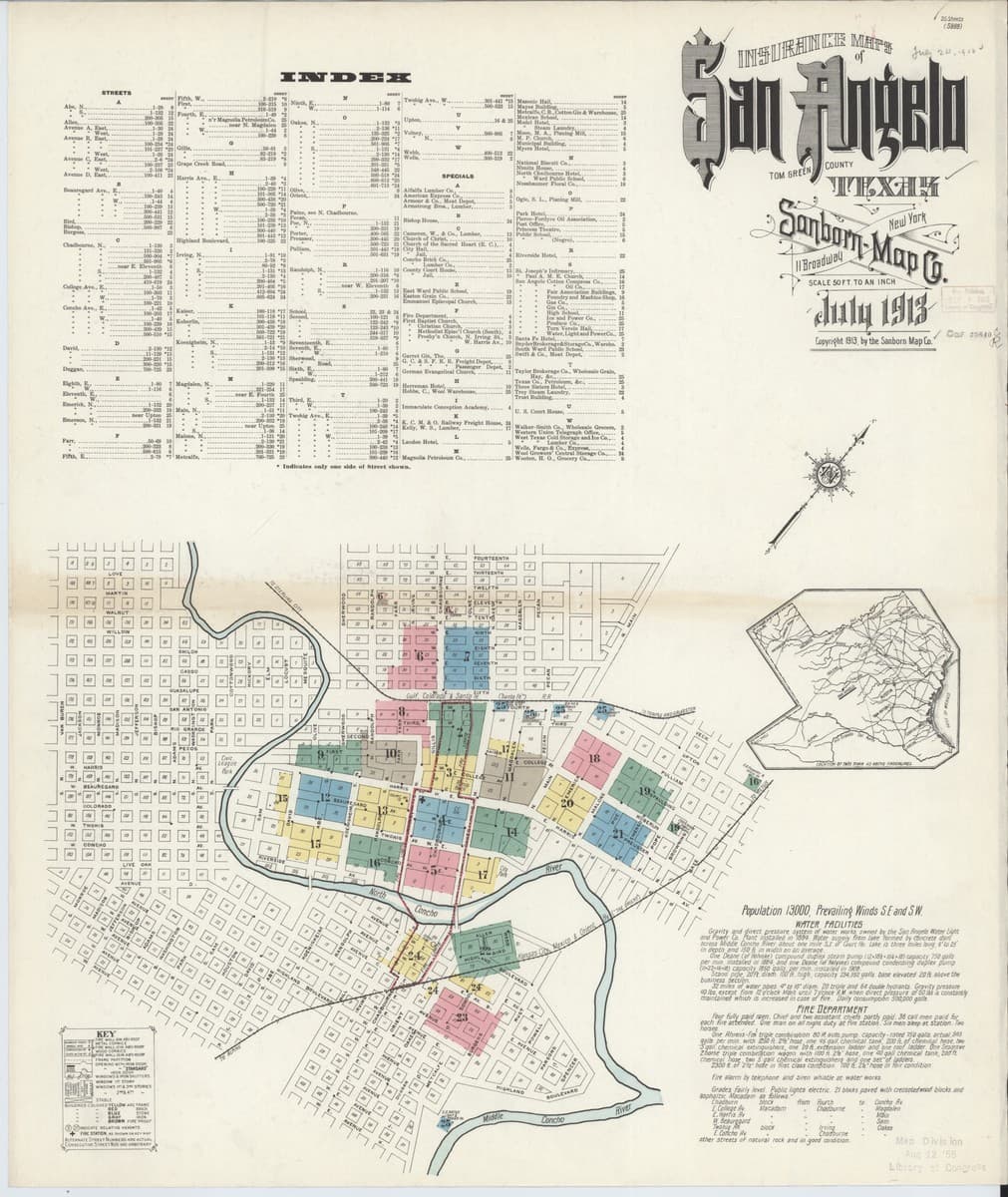 San Angelo, Texas - 1913 Sanborn Map