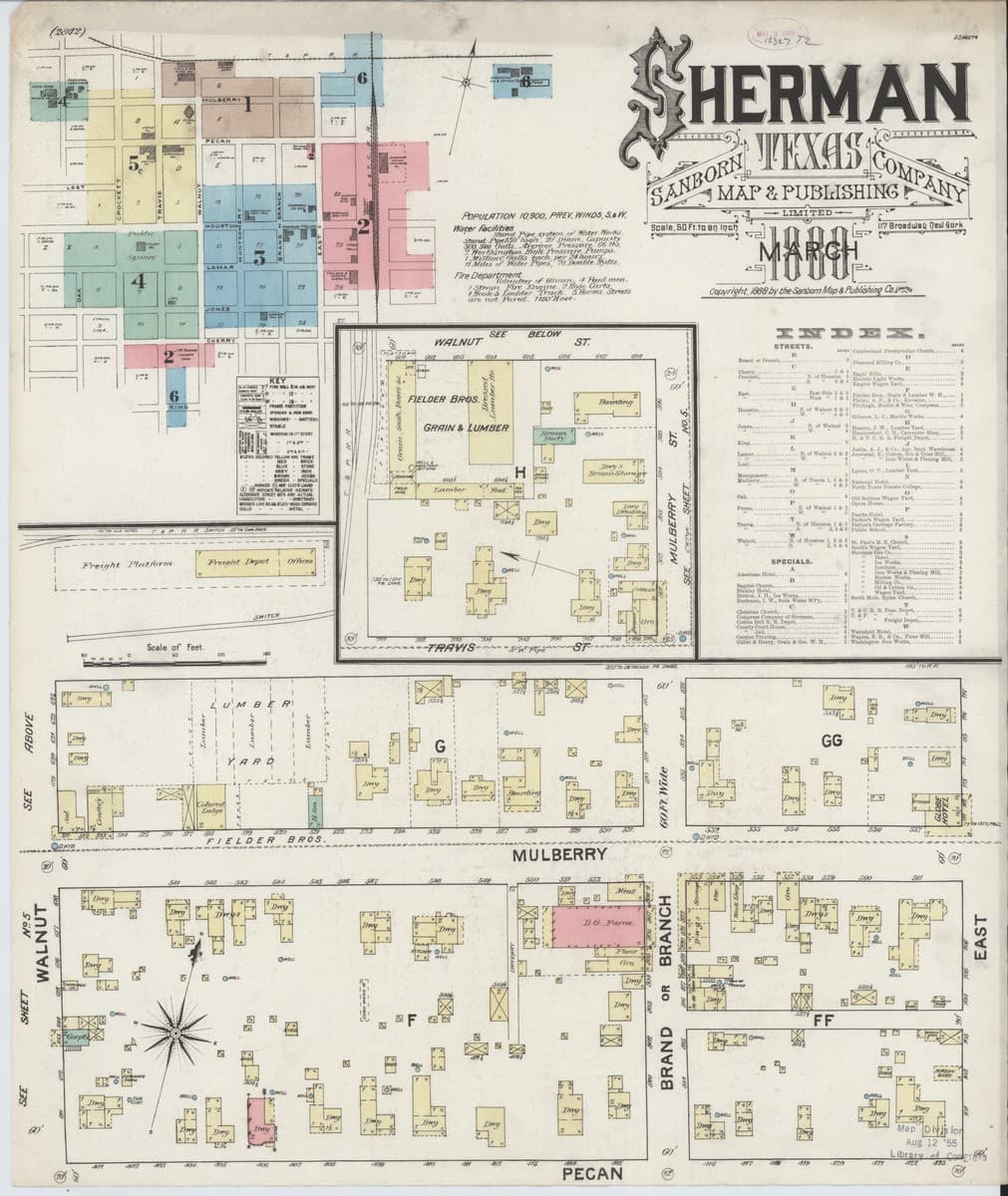 Sherman, Texas - 1888 Sanborn Map