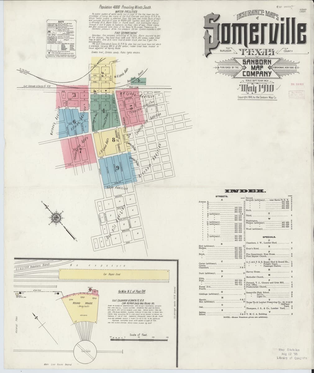 Somerville, Texas - 1910 Sanborn Map