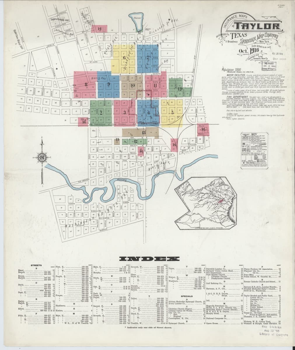 Taylor, Texas - 1916 Sanborn Map
