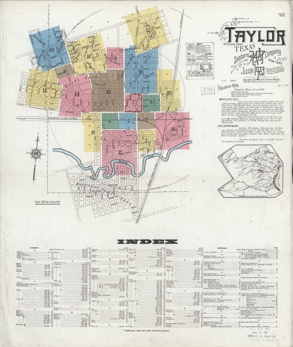 Taylor, Texas - 1923 Sanborn Map