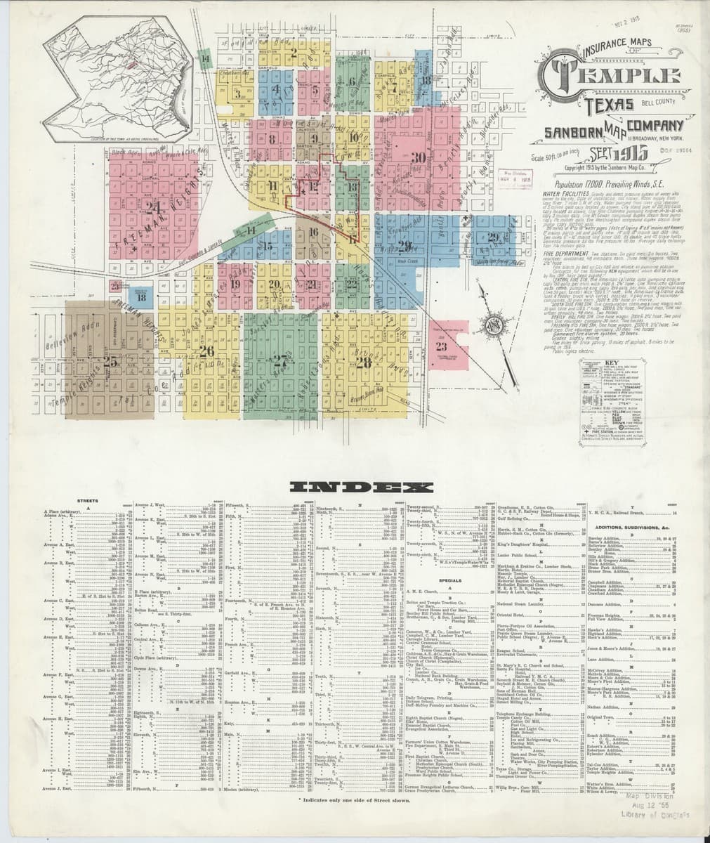 Temple, Texas - 1915 Sanborn Map