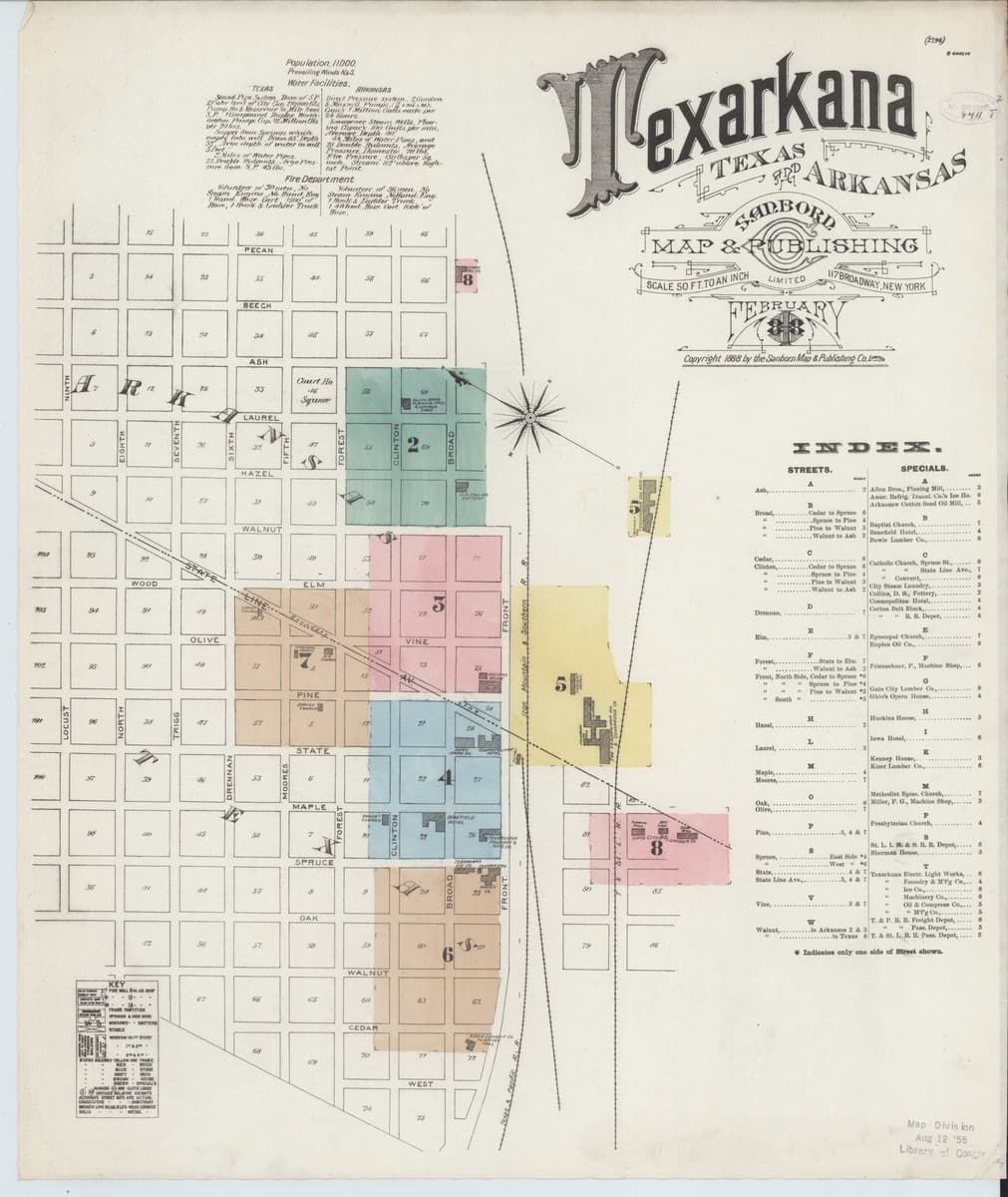 Texarkana, Texas - 1888 Sanborn Map