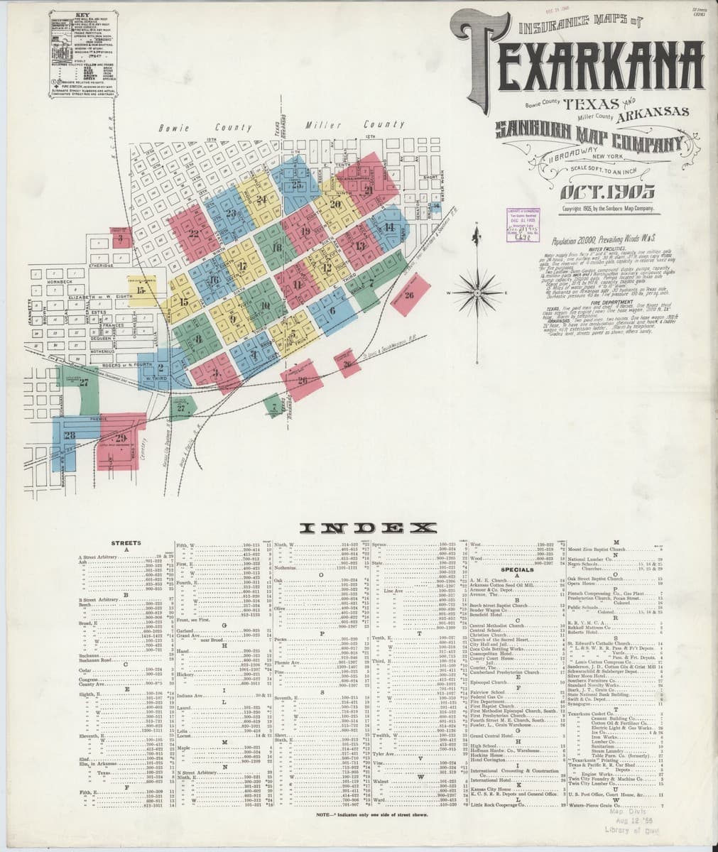 Texarkana, Texas - 1905 Sanborn Map
