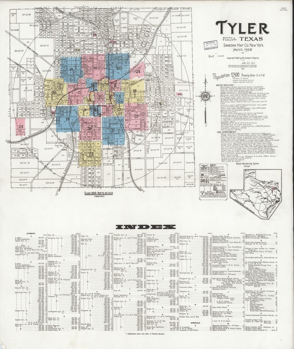 Tyler, Texas - 1928 Sanborn Map