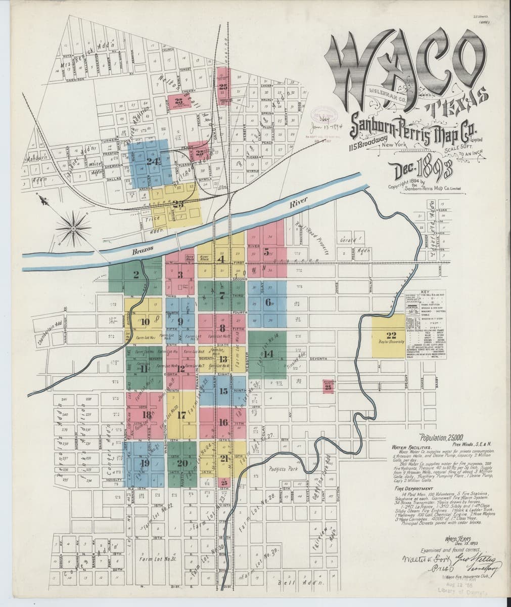 Waco, Texas - 1893 Sanborn Map