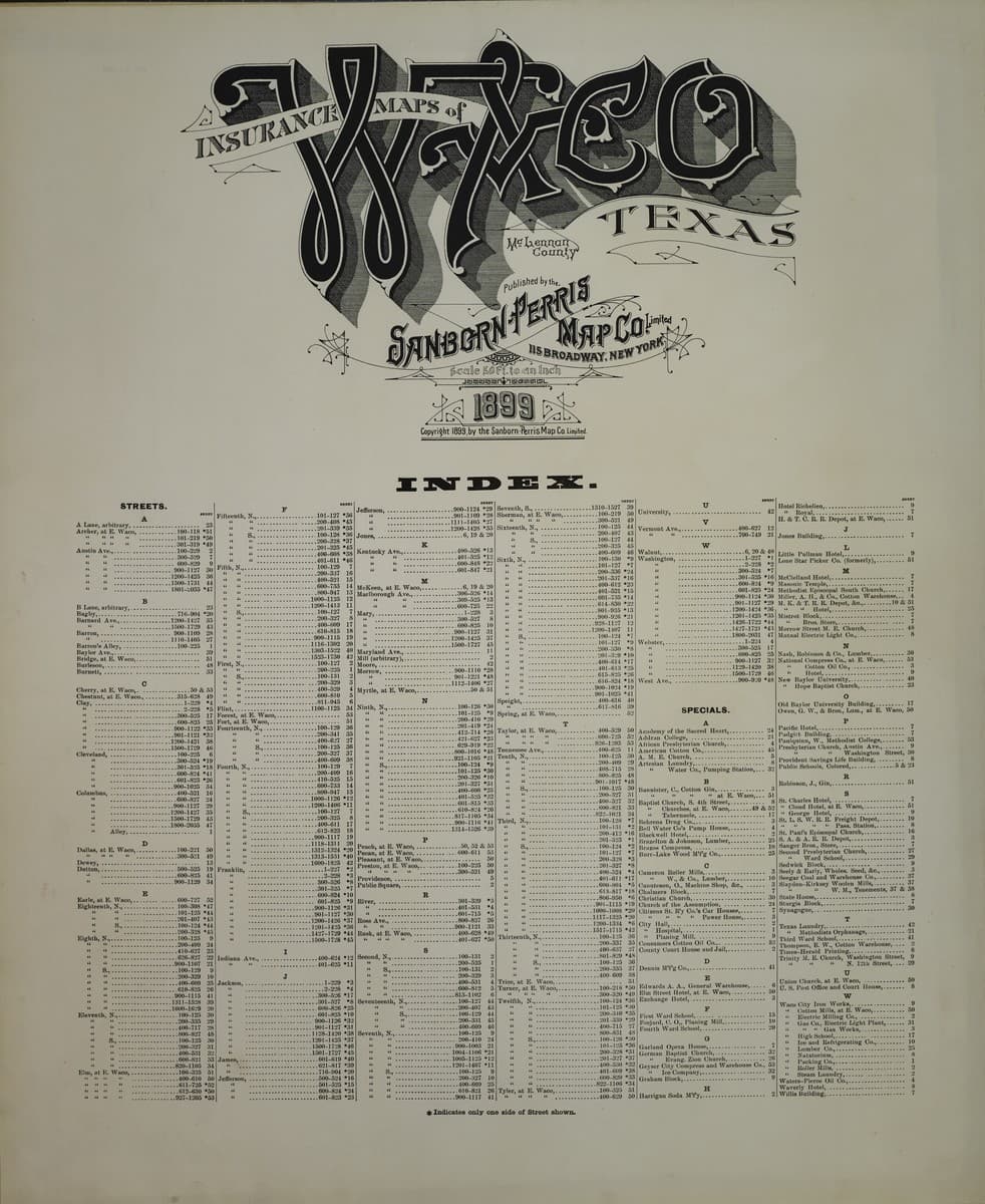 Waco, Texas - 1899 Sanborn Map
