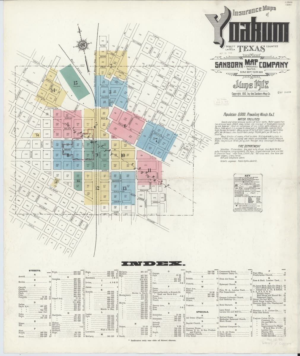 Yoakum, Texas - 1912 Sanborn Map