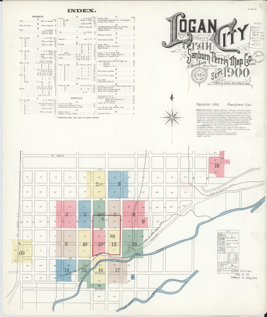 Logan, Utah - 1900 Sanborn Map