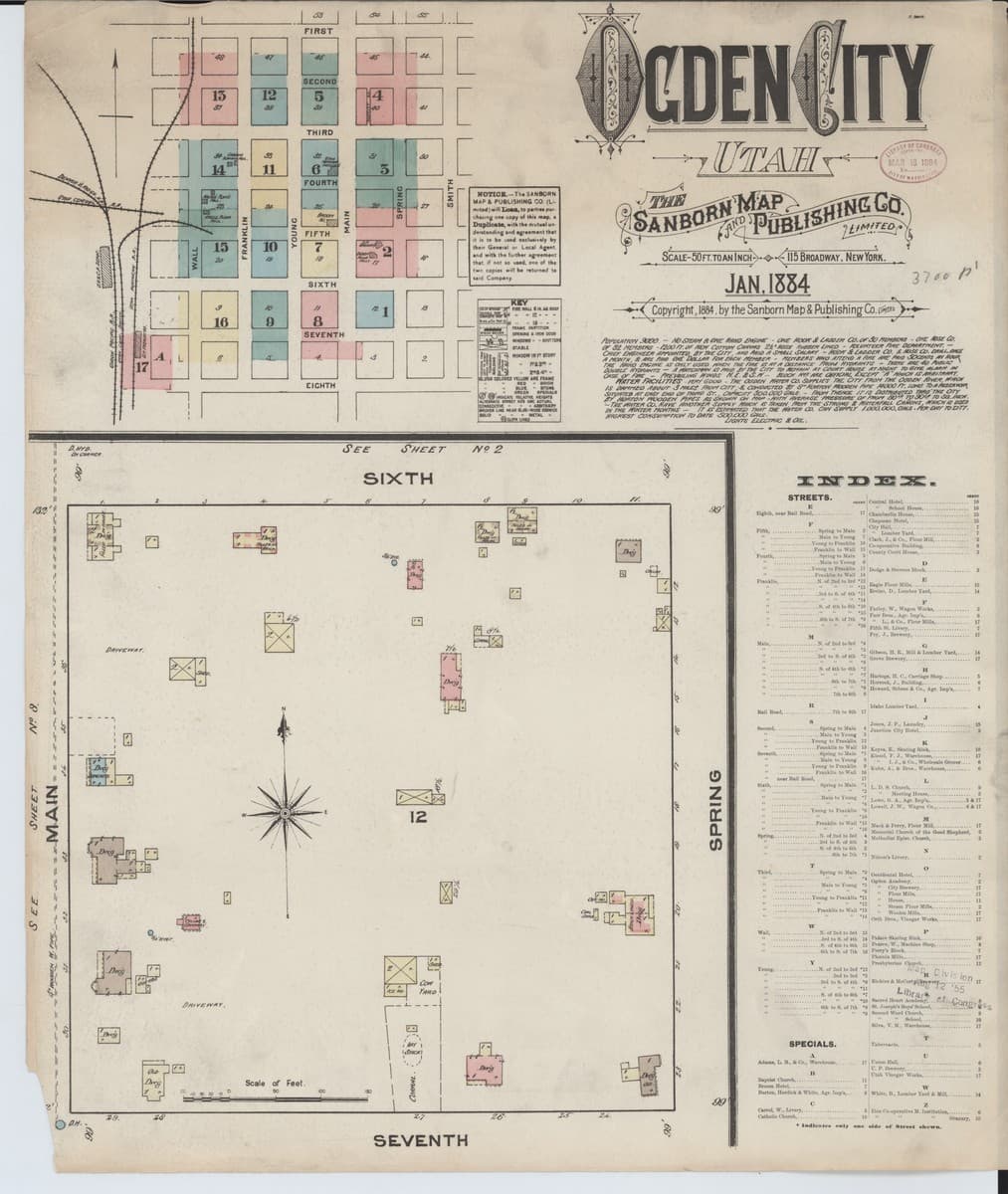 Ogden, Utah - 1884 Sanborn Map