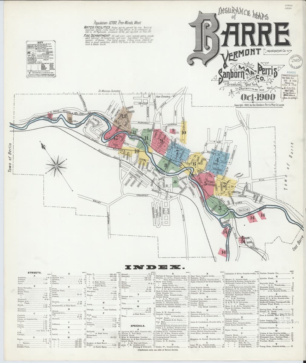 Barre, Vermont - 1900 Sanborn Map