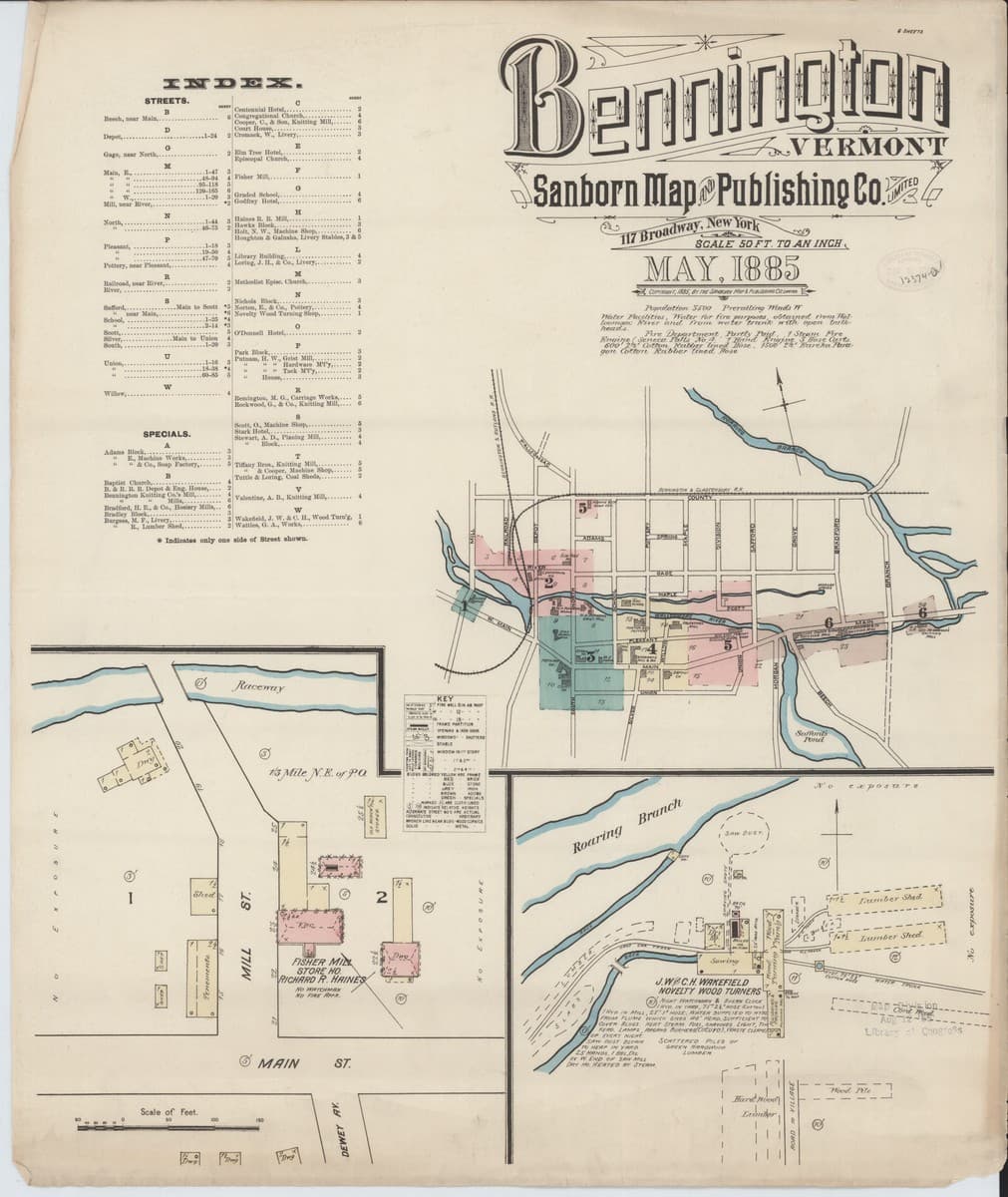 Bennington, Vermont - 1885 Sanborn Map