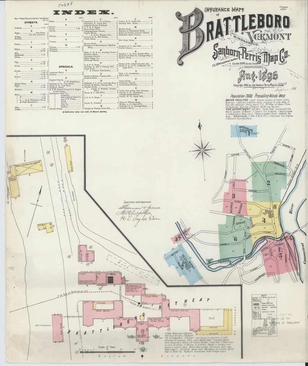 Brattleboro, Vermont - 1896 Sanborn Map