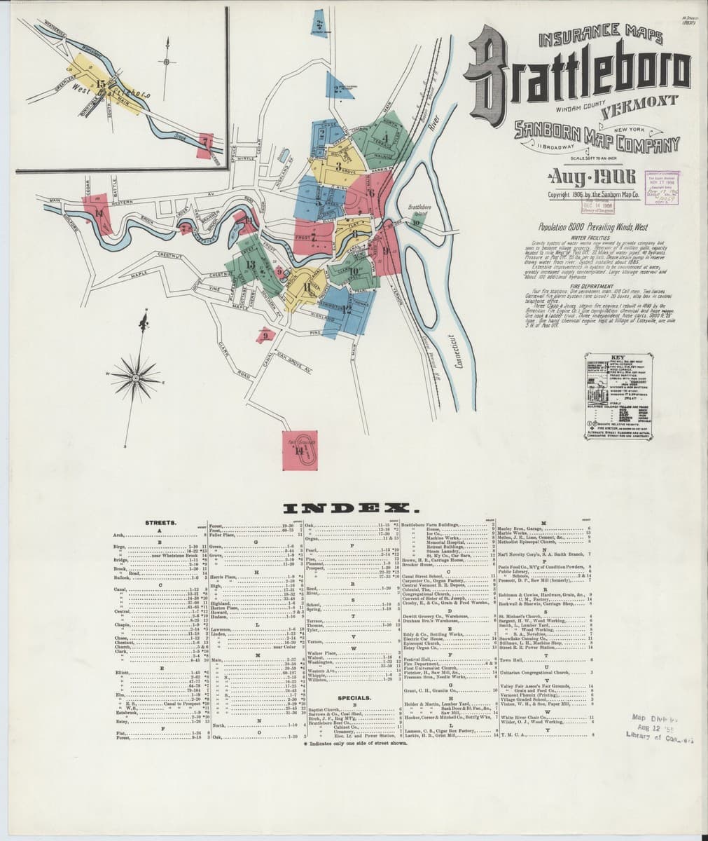 Brattleboro, Vermont - 1906 Sanborn Map