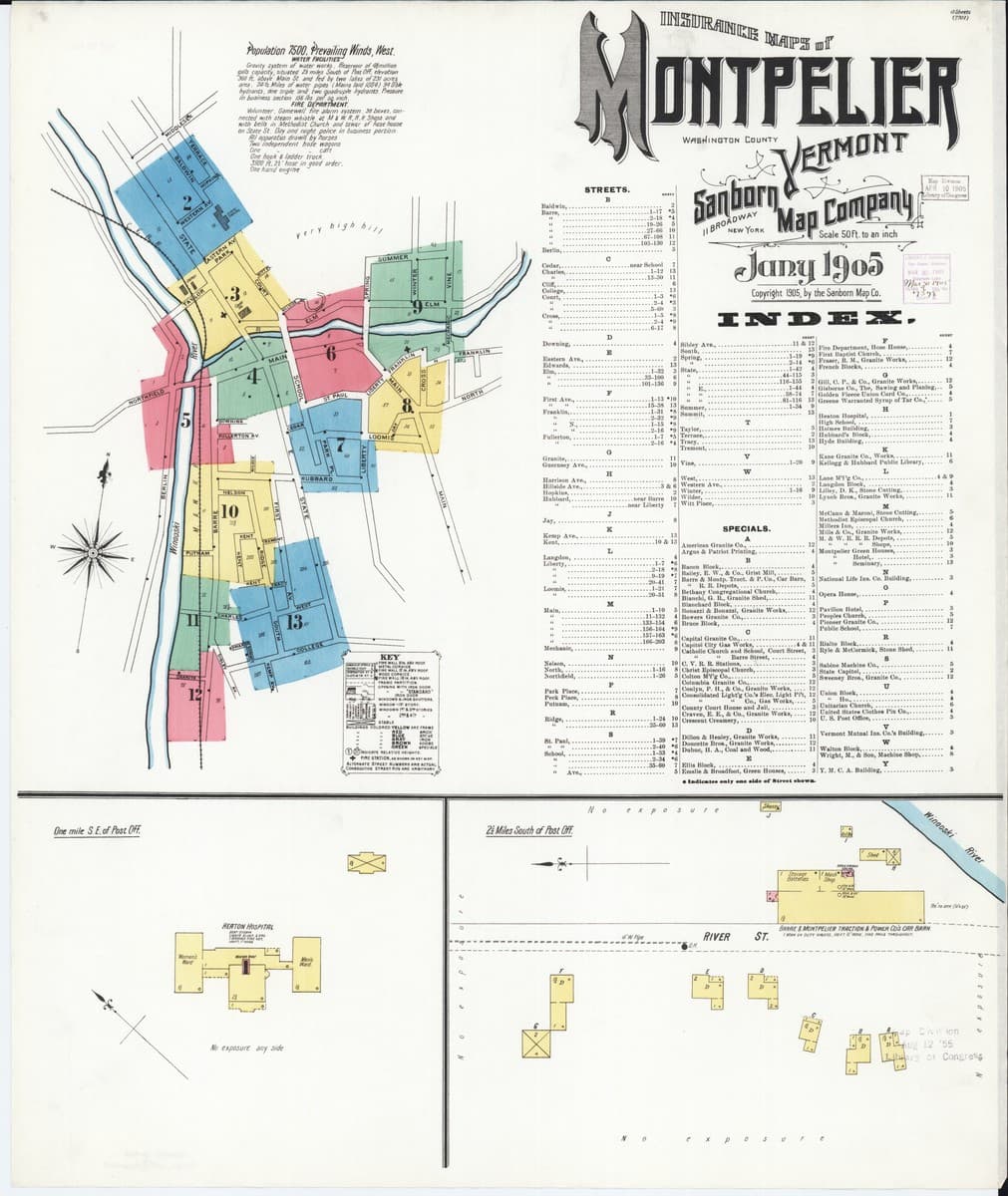Montpelier, Vermont - 1905 Sanborn Map