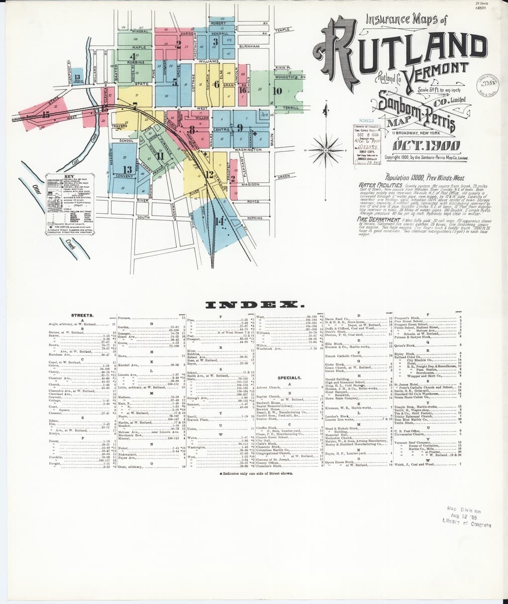Rutland, Vermont - 1900 Sanborn Map