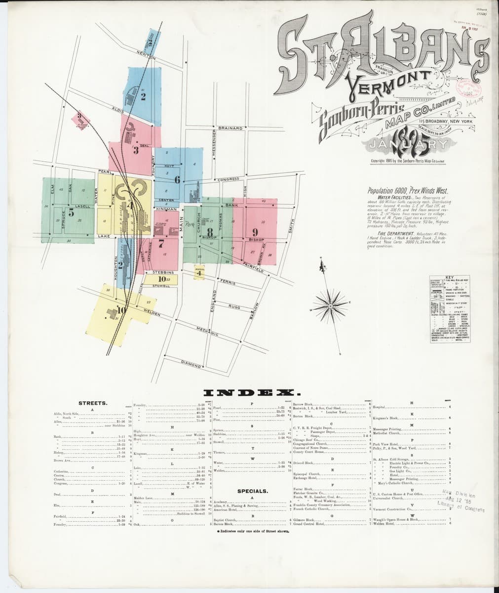 Saint Albans, Vermont - 1895 Sanborn Map