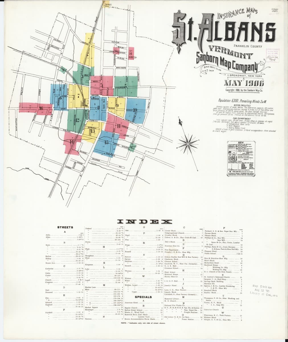 Saint Albans, Vermont - 1906 Sanborn Map