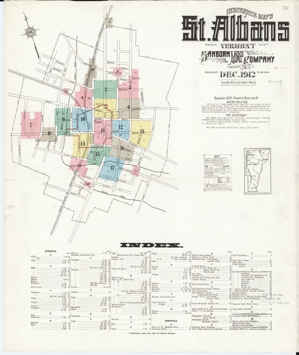 Saint Albans, Vermont - 1912 Sanborn Map