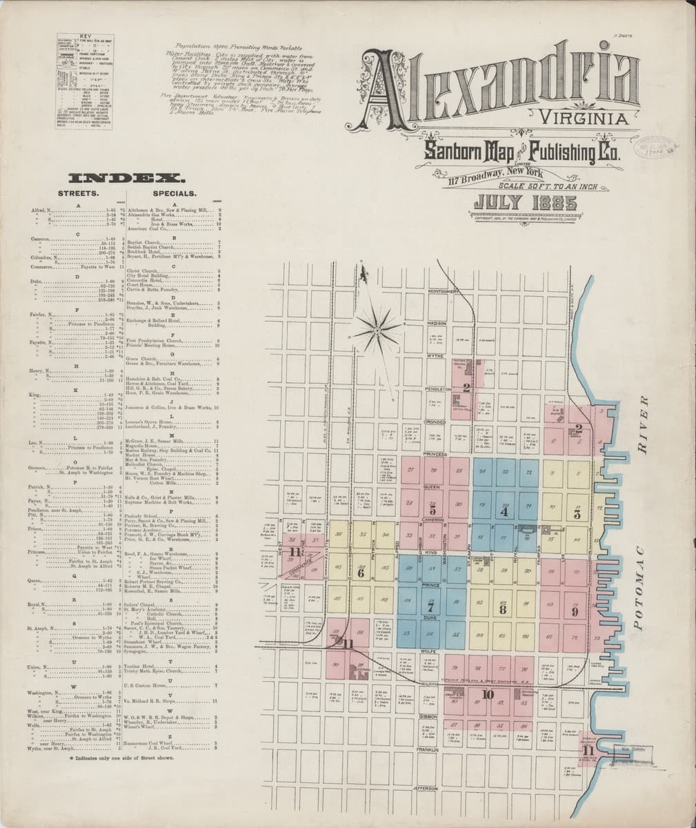 Alexandria, Virginia - 1885 Sanborn Map