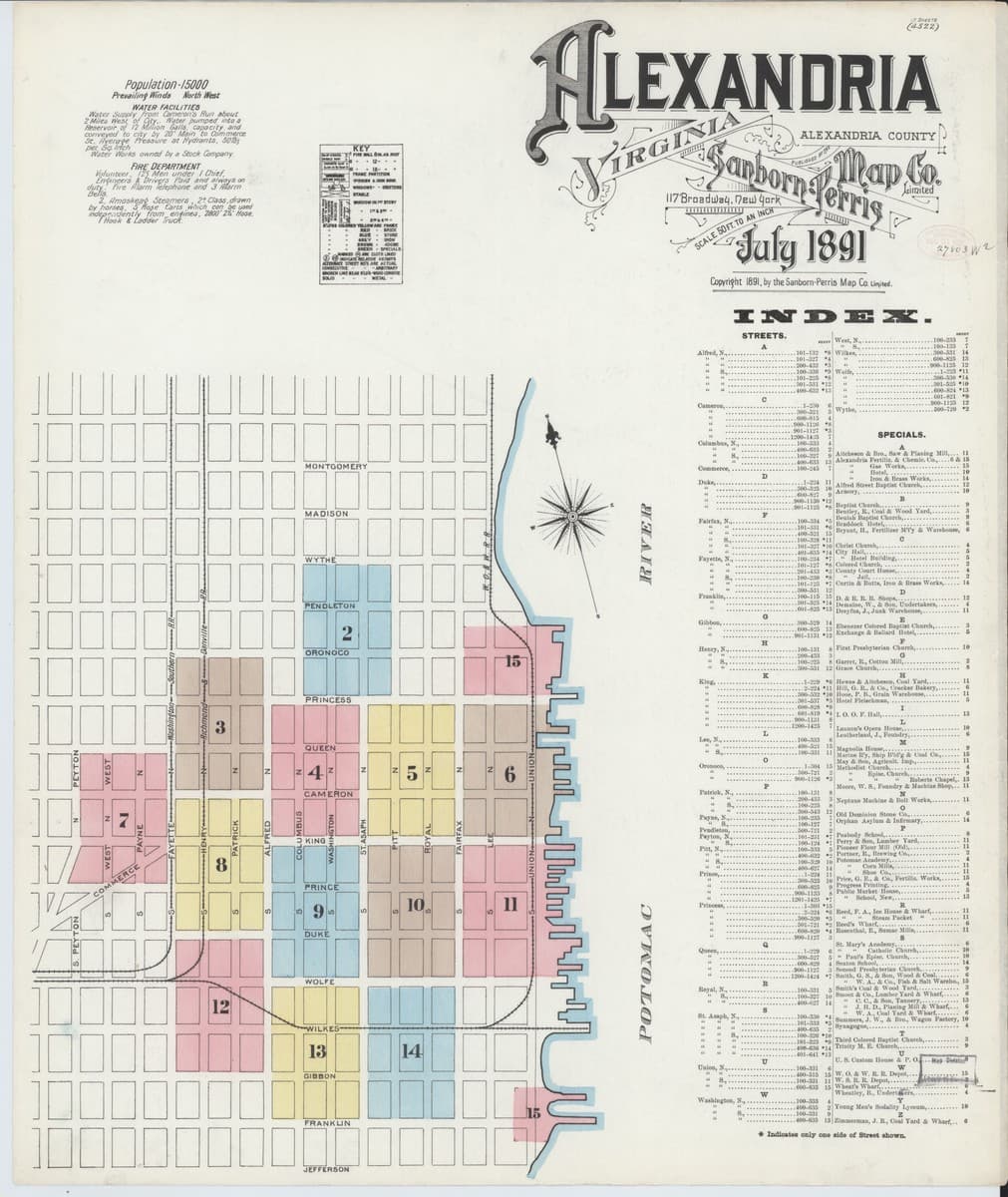 Alexandria, Virginia - 1891 Sanborn Map