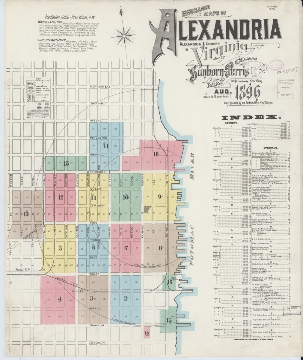 Alexandria, Virginia - 1896 Sanborn Map