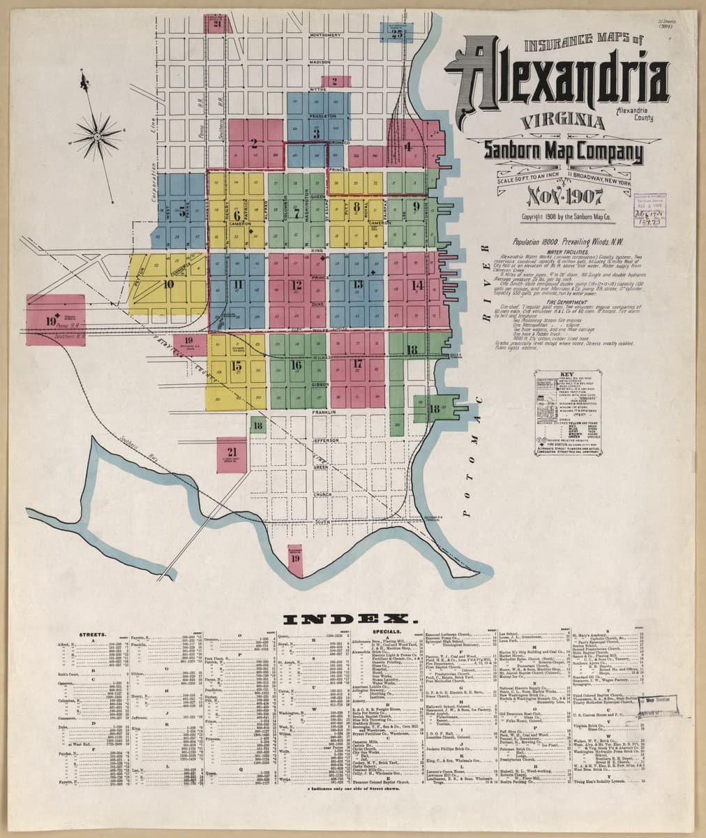 Alexandria, Virginia - 1907 Sanborn Map