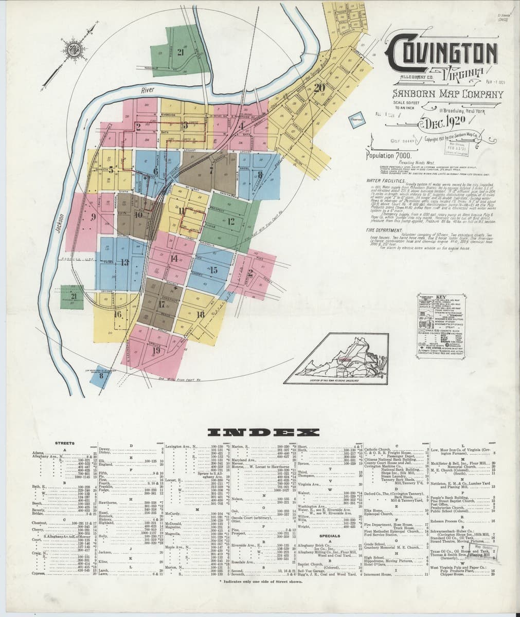 Covington, Virginia - 1920 Sanborn Map