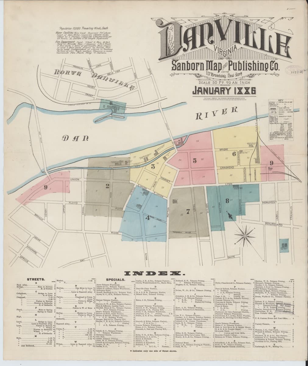 Danville, Virginia - 1886 Sanborn Map