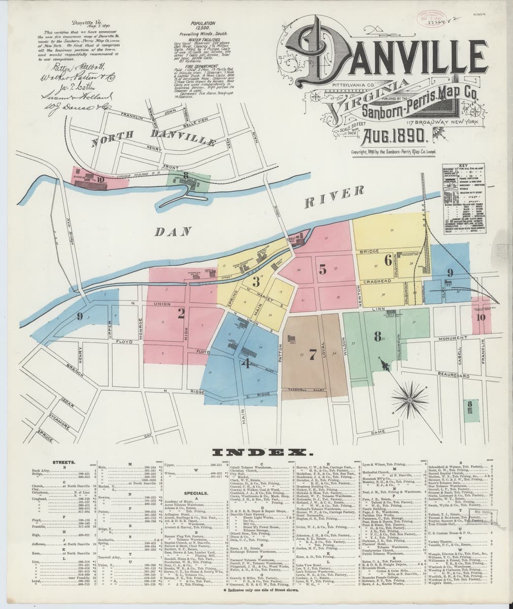 Danville, Virginia - 1890 Sanborn Map