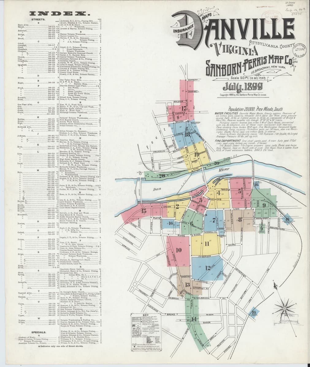 Danville, Virginia - 1899 Sanborn Map