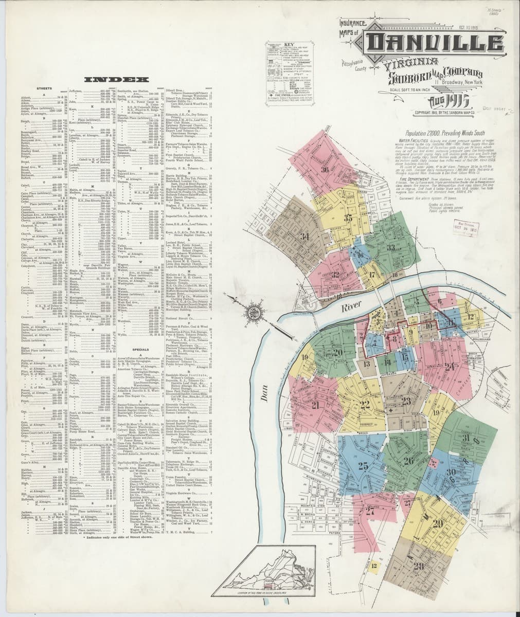 Danville, Virginia - 1915 Sanborn Map