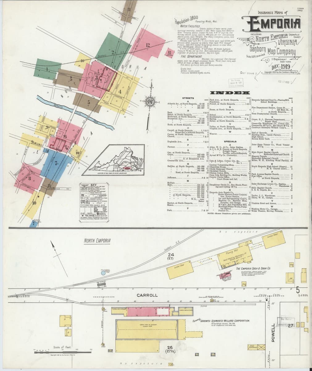 Emporia, Virginia - 1919 Sanborn Map