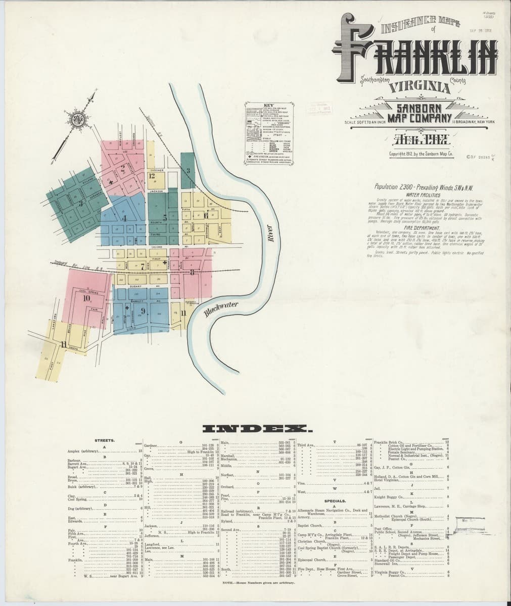 Franklin, Virginia - 1912 Sanborn Map