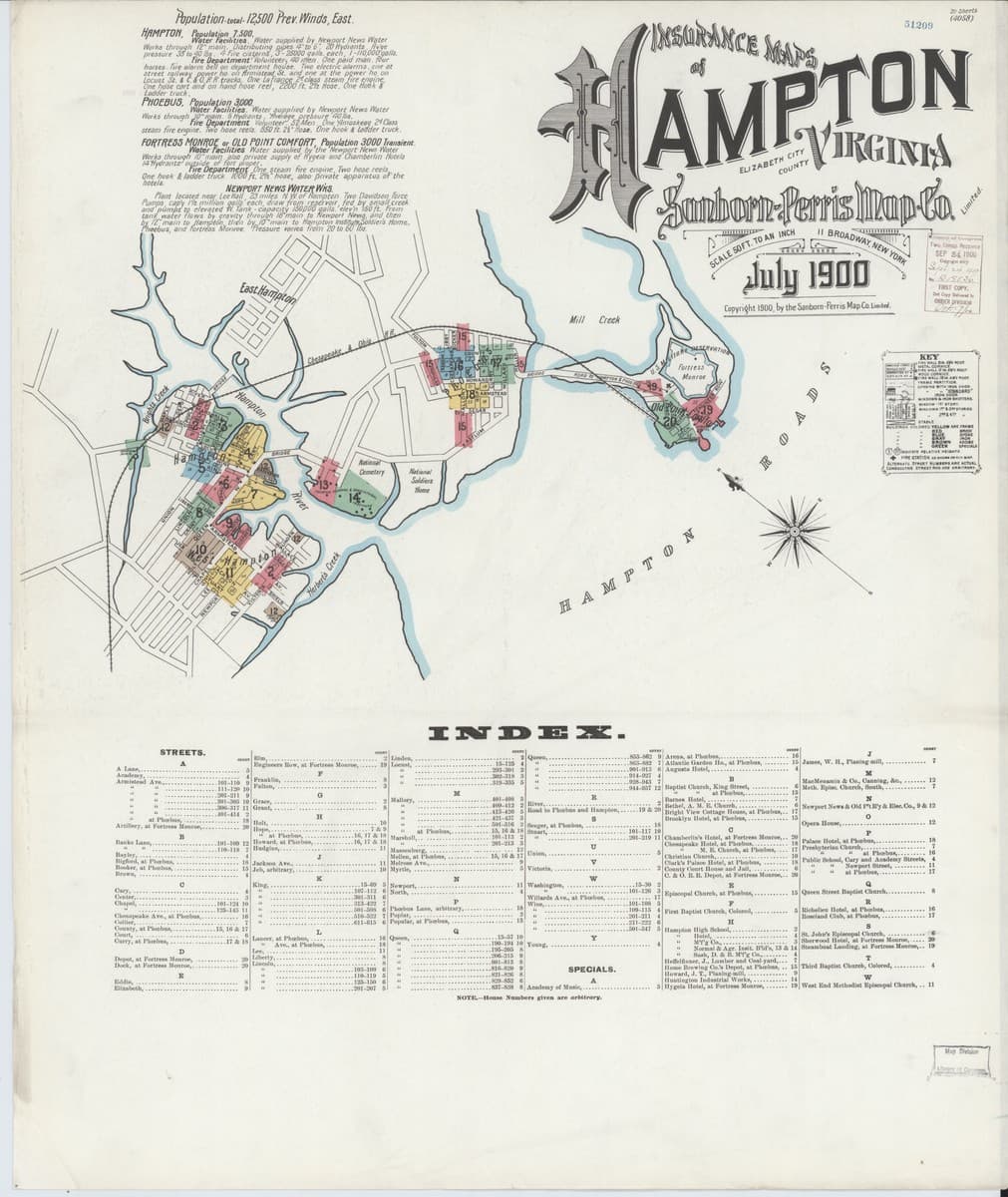 Hampton, Virginia - 1900 Sanborn Map