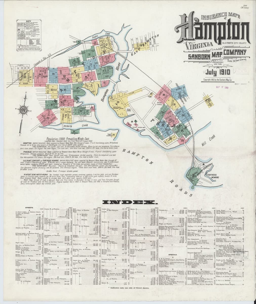 Hampton, Virginia - 1910 Sanborn Map