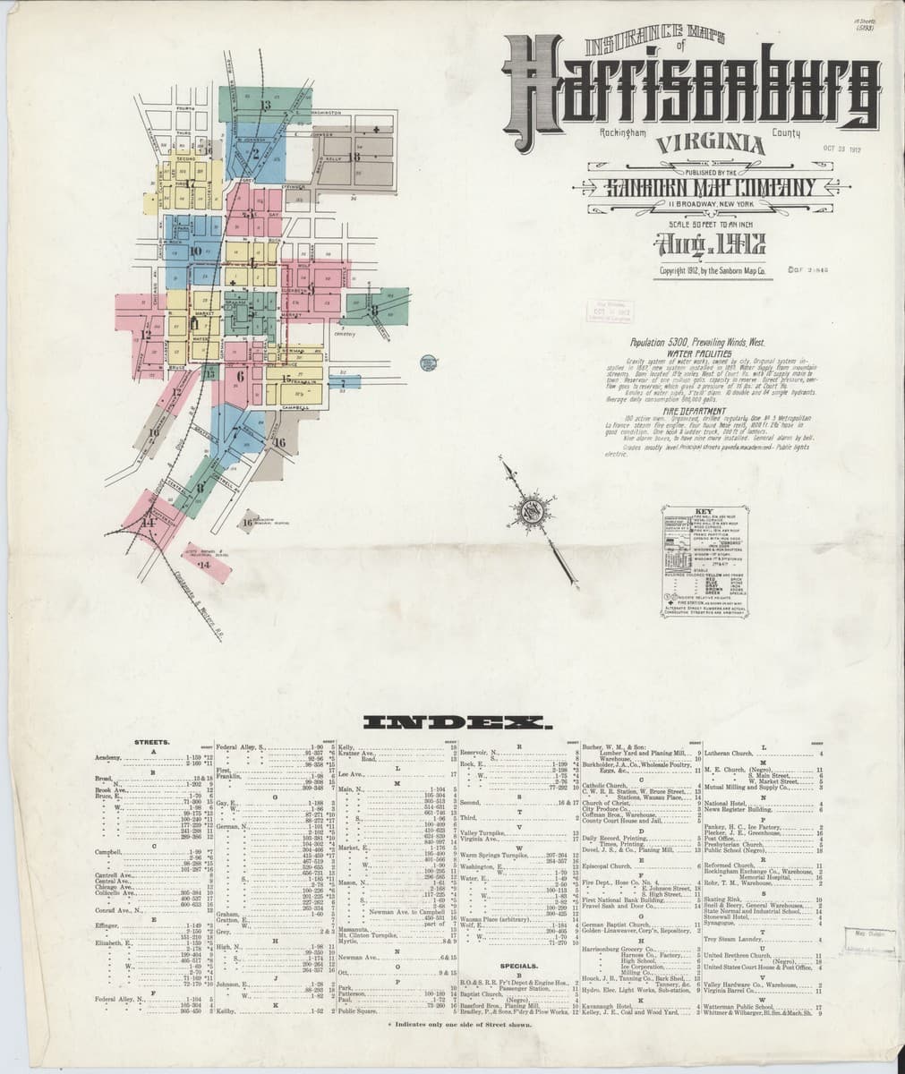 Harrisonburg, Virginia - 1912 Sanborn Map