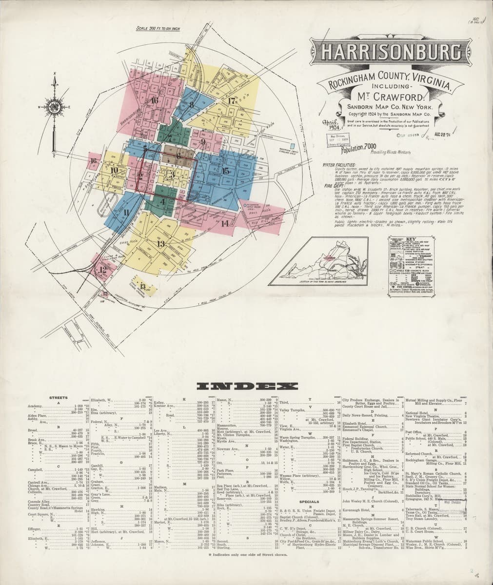Harrisonburg, Virginia - 1924 Sanborn Map