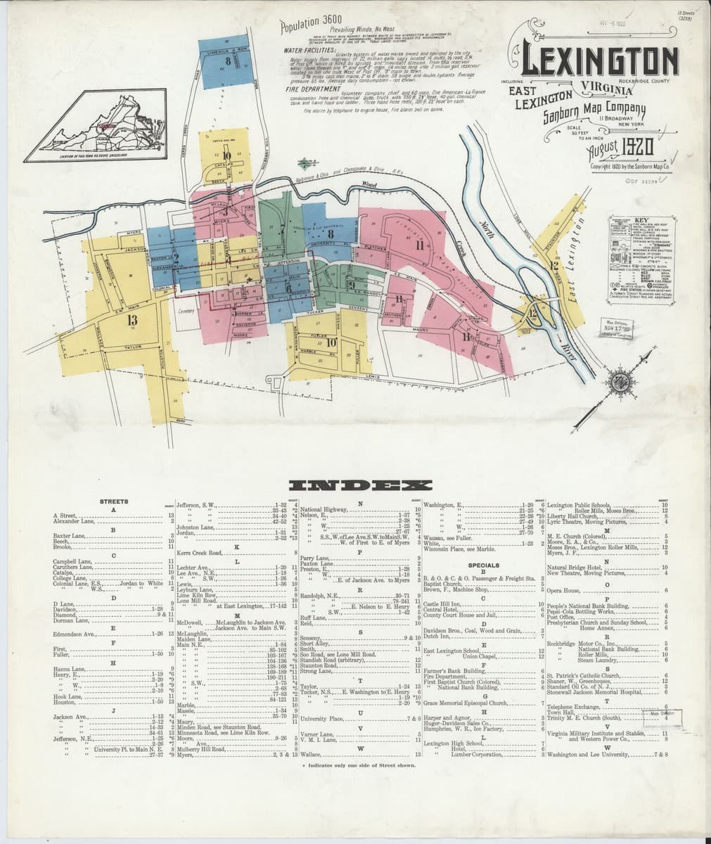 Lexington, Virginia - 1920 Sanborn Map